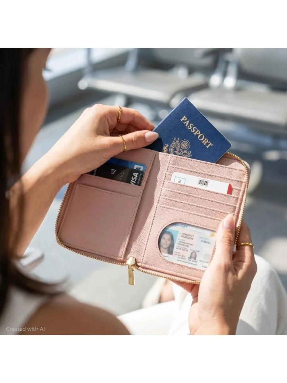 Stylish Travel Wallet & Passport Holder with Wristlet Strap - Perfect for